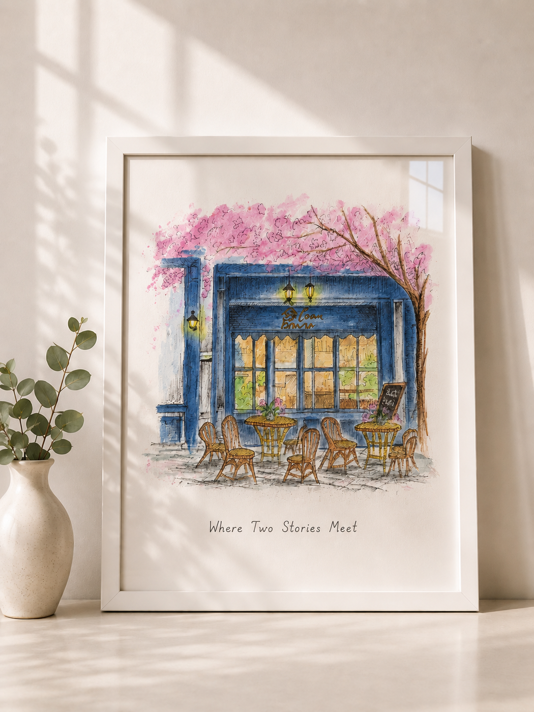 Your First Date in Watercolor – Custom first date venue potrait