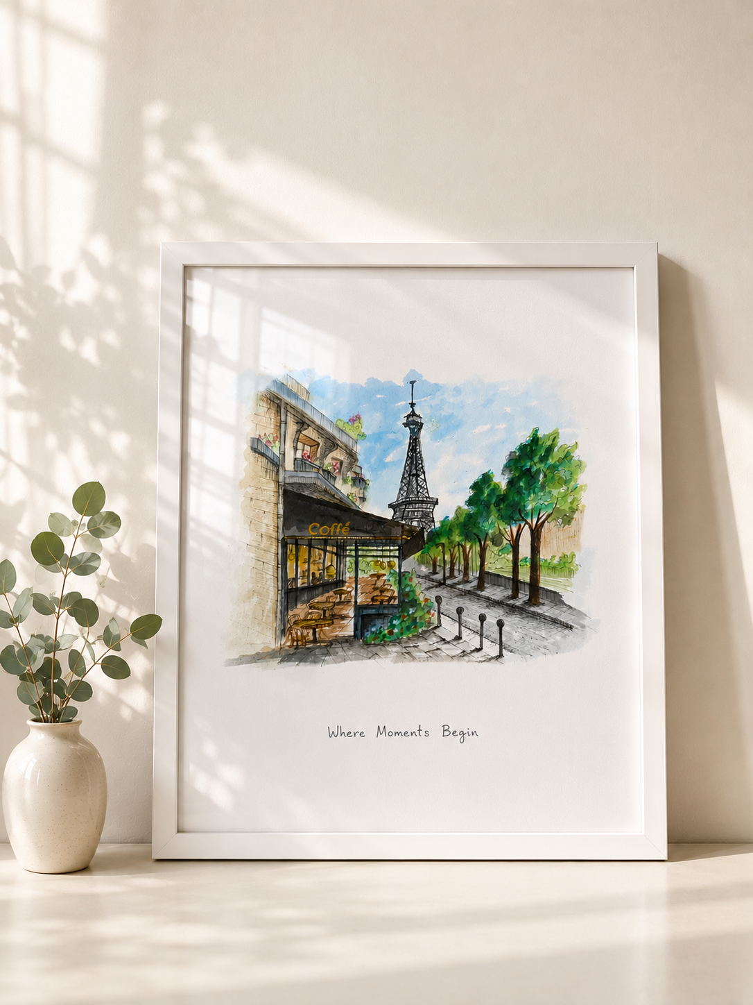Your First Date in Watercolor – Custom first date venue potrait