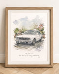 Custom Car Portrait from Photo, Watercolor Car Painting for Keepsake and Gift