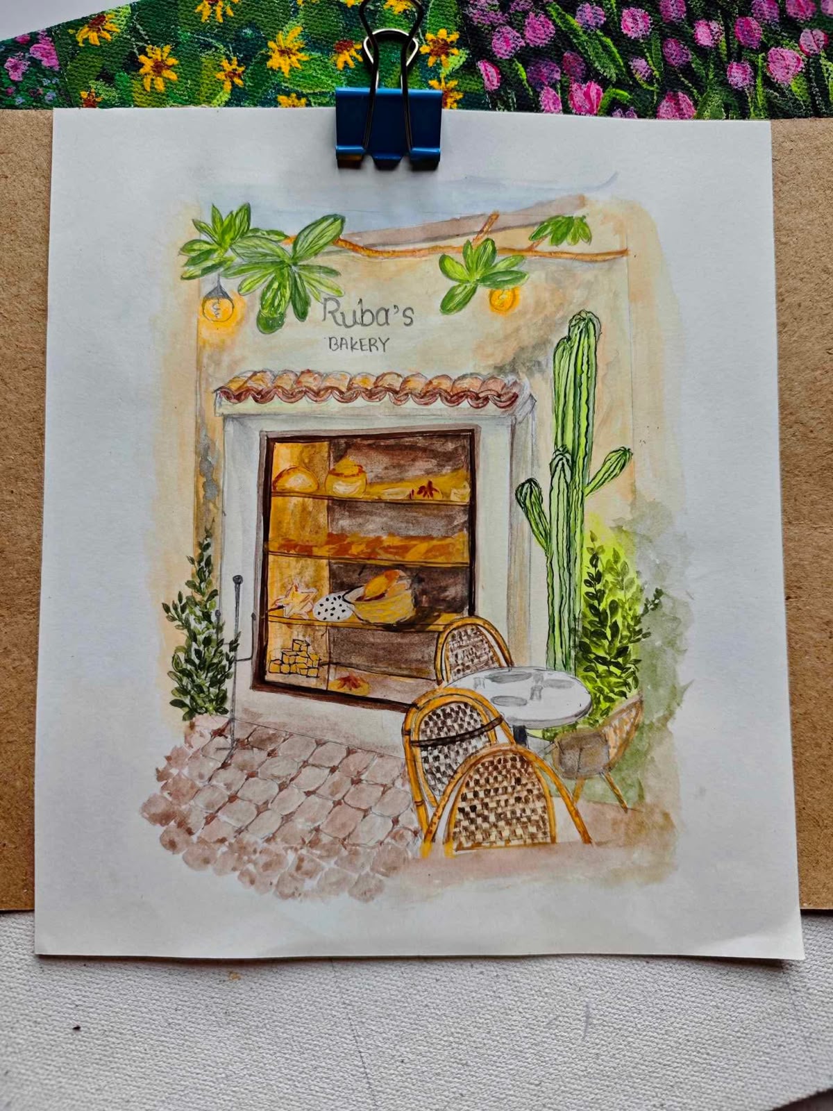 Your First Date in Watercolor – Custom first date venue potrait