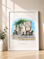 Your First Date in Watercolor – Custom first date venue potrait